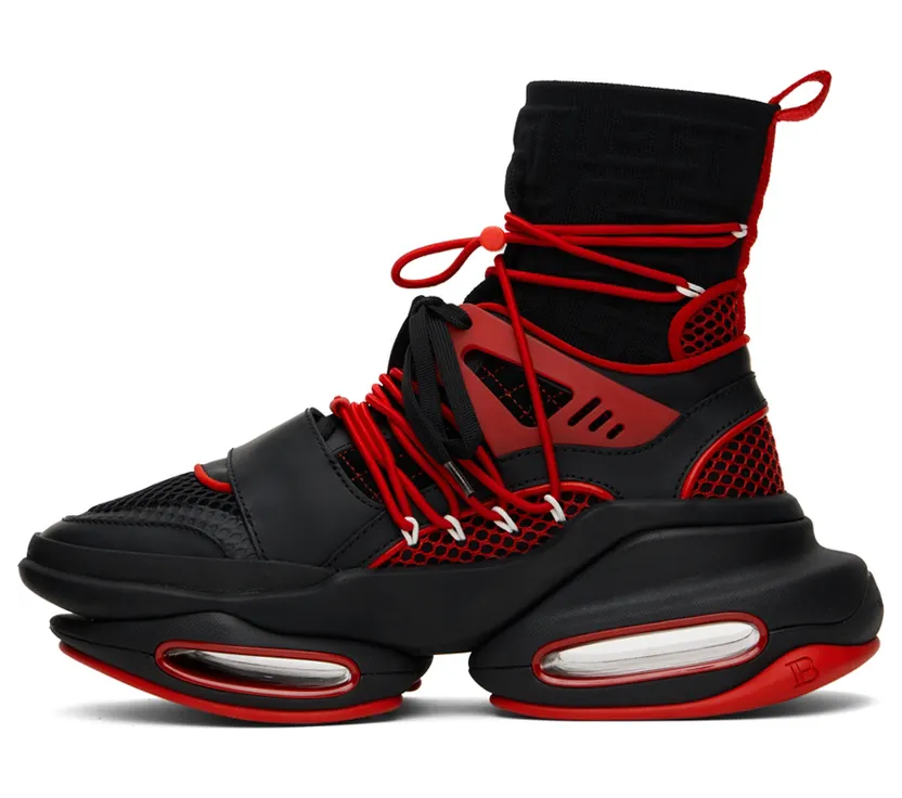 Balmain Red B-Bold Sneakers (YM1VH308TKDR) (3)