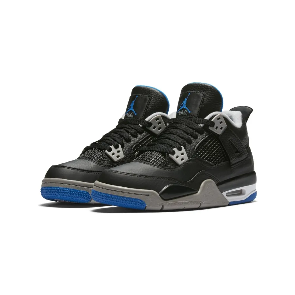 Jordan 4 Retro Motorsports Alternate (GS) Black/Soar-Matte Silver (408452-006)
