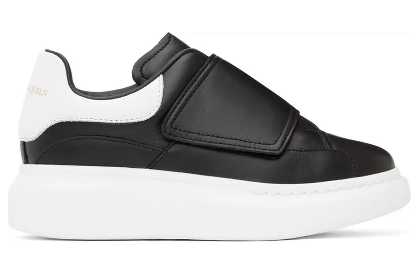 Alexander McQueen Kids Black & White Velcro Oversized Sneakers (587693WHX11)