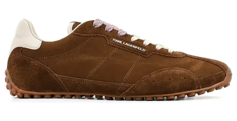 Karl Lagerfeld Sneakers met suède vlakken en logodetail – Bruin (KL55922L522)