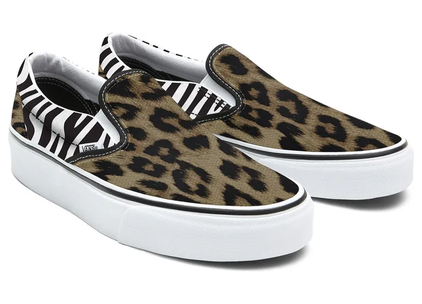 VANS Gepersonaliseerde Animal Patchwork Slip-on Platform Bruin (VN0A3CST025)