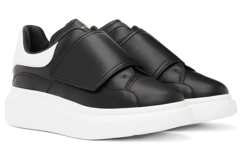 Alexander McQueen Kids Black & White Velcro Oversized Sneakers (587693WHX11) (4)