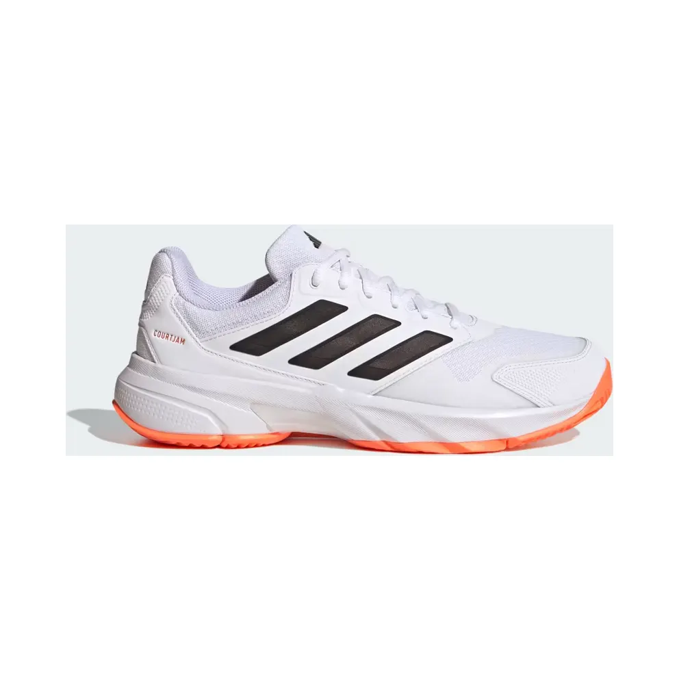 adidas Courtjam Control 3 White Black Lucid Orange (KJ3699)