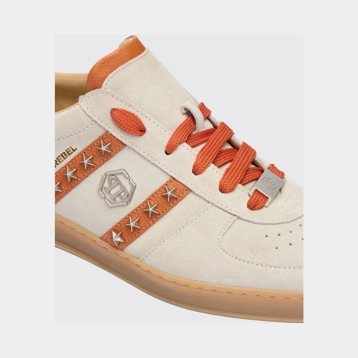 Philipp plein Retro Rebel Suede Sneakers with Applied Stars Beige (SAFSUSC0911PLE009N06) (3)