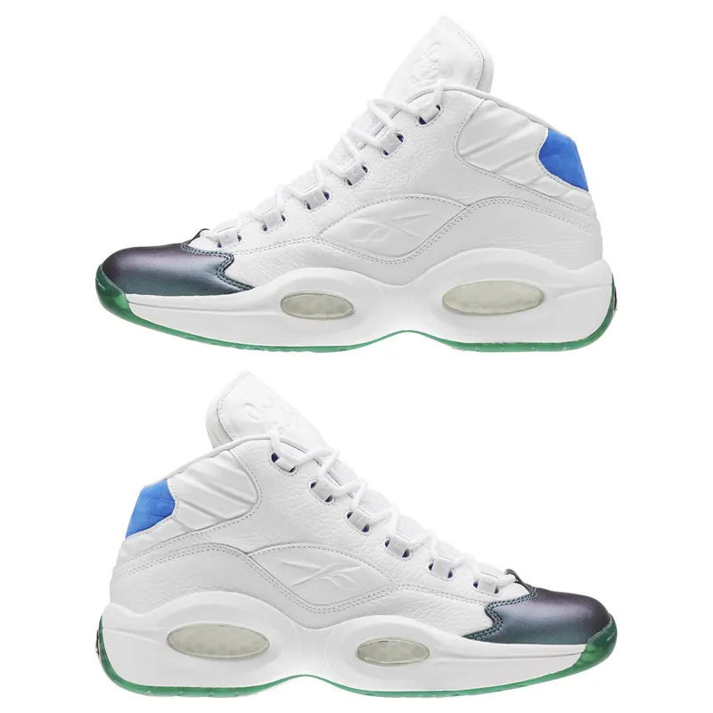 Reebok Question Mid Curren$y Jet Life Stem Green/Vital Blue-White-Purple Emperor (Other Brands Reebok)