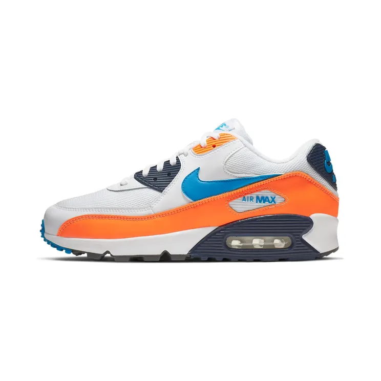 Nike Air Max 90 “White / Total Orange / Midnight Navy / Photo Blue” (AJ1285-104)