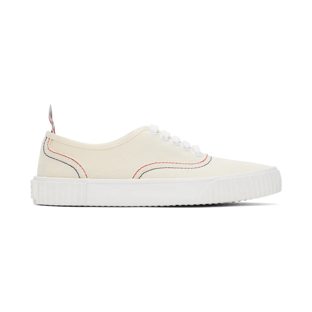 Thom Browne Off-White Heritage Vulcanized Sneakers (MFD201A-06558)