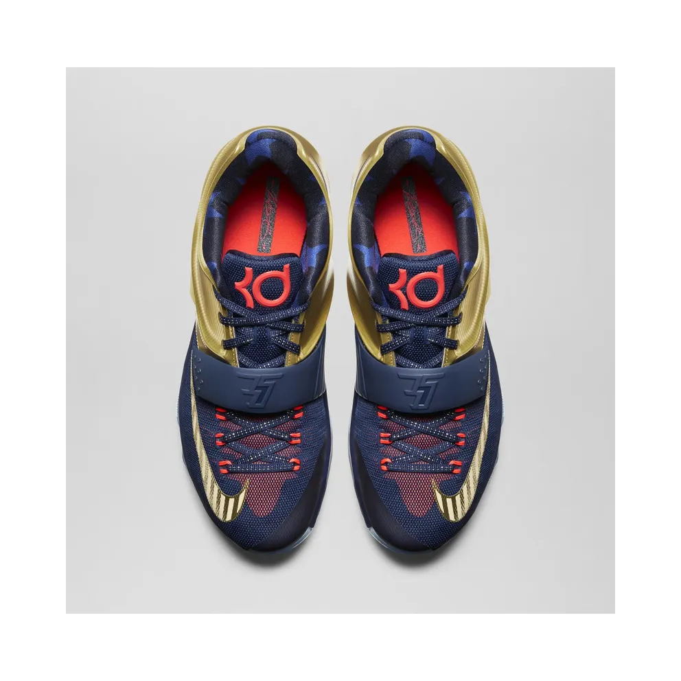 Nike KD 7 Gold Medal Midnight Navy/Metallic Gold-Bright Crimson (706858-476)