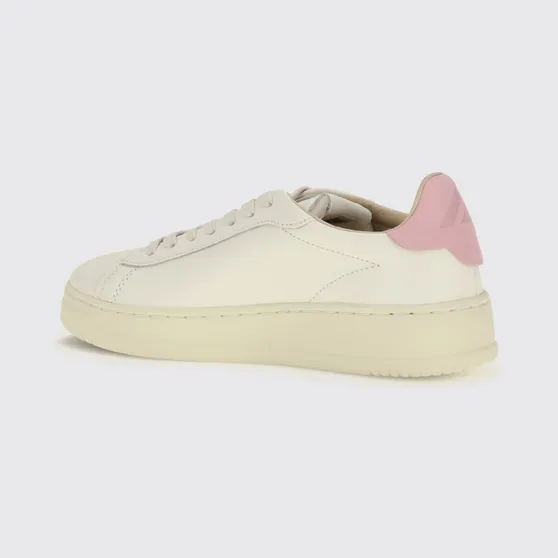 Autry Dallas Low Bicolour Calfskin Leather Trainers with Padded Low-Top Ankle Pink (ADLWMR24)