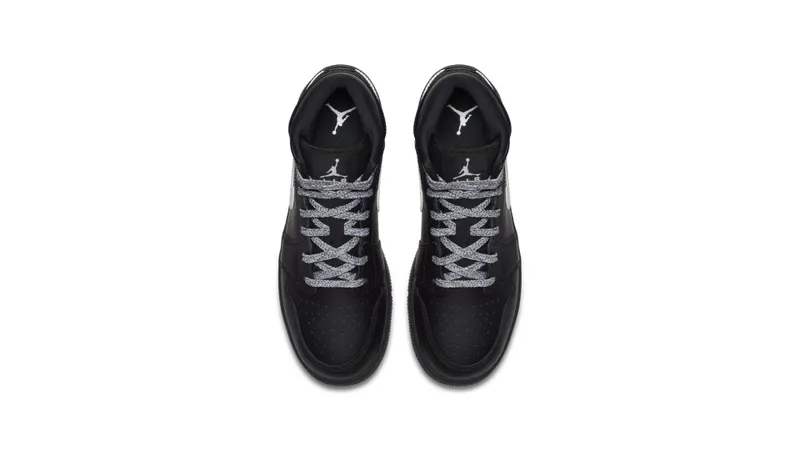 Jordan 1 Mid Black White Speckle (GS) Black/White-Black (554725-049)