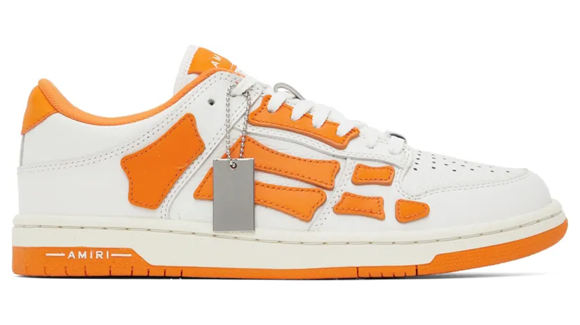 AMIRI White & Orange Skel Top Low Sneakers (PF22MFS003-178)