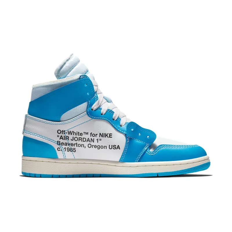 Air Jordan x Off White Nike AJ I 1 ‘Powder Blue’ (UNC) (2018) (AQ0818-148)