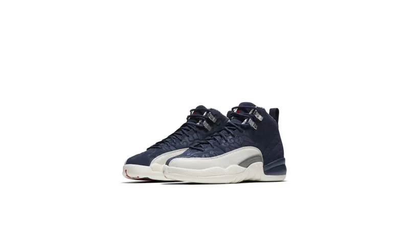 Jordan 12 Retro International Flight (GS) College Navy/University Red-Sail (BV8017-445)