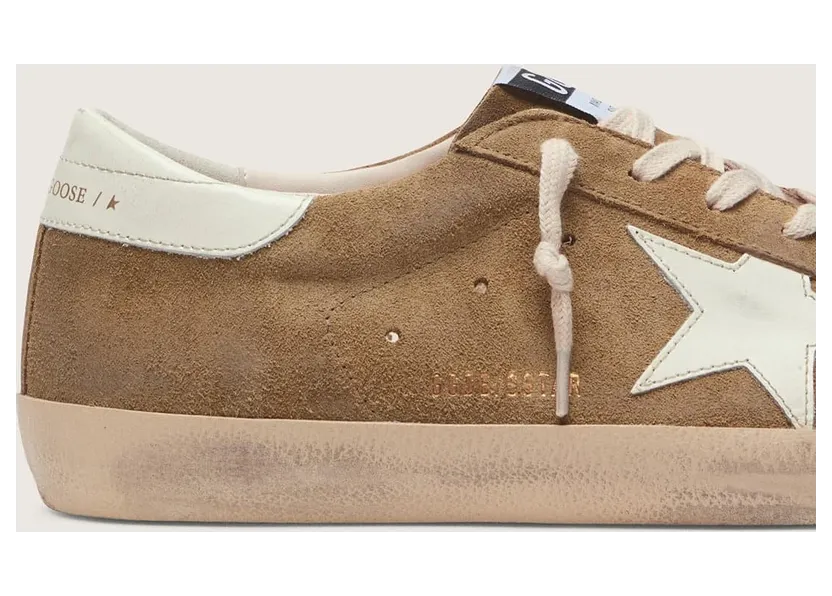 Golden Goose Men’S Super-Star In Tobacco Suede With White Leather Star (GMF00101.F008926.16121) (4)