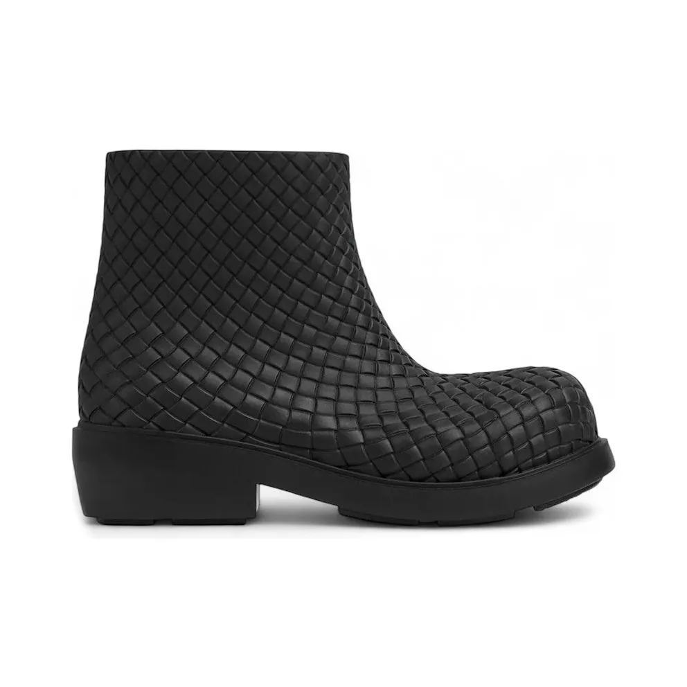 Bottega Veneta Fireman Boots Black Intrecciato (764422V3OE01000)