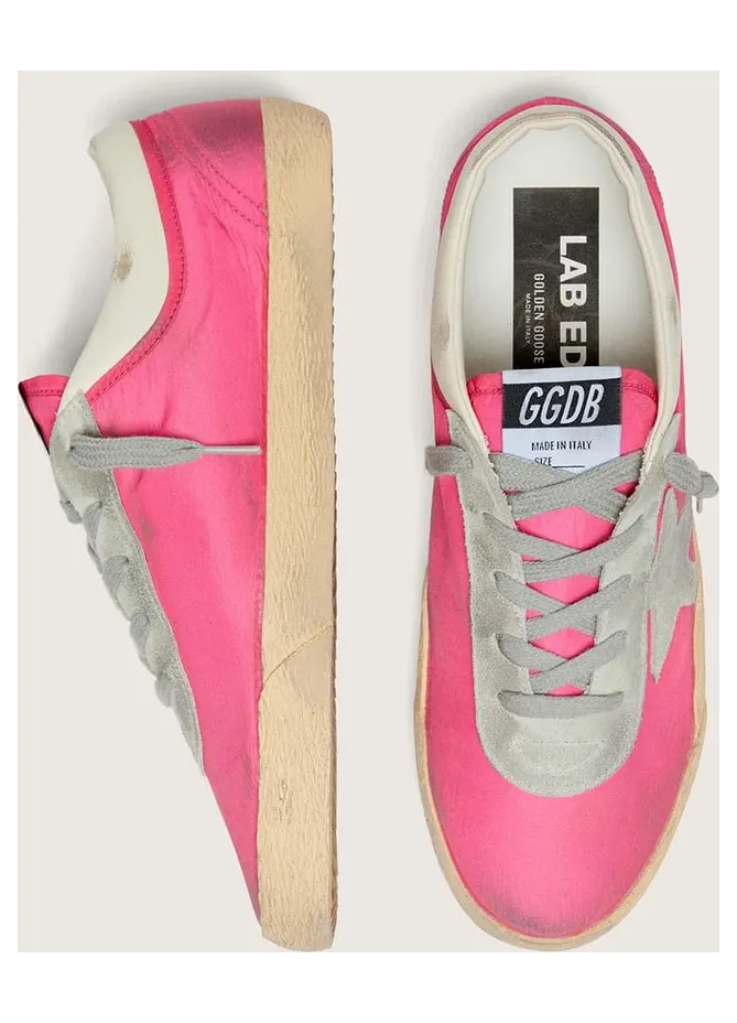 Golden Goose Women’S Super-Star In Neon Pink Nylon With Light Gray Suede Star (GWF01080.F008483.25815) (3)