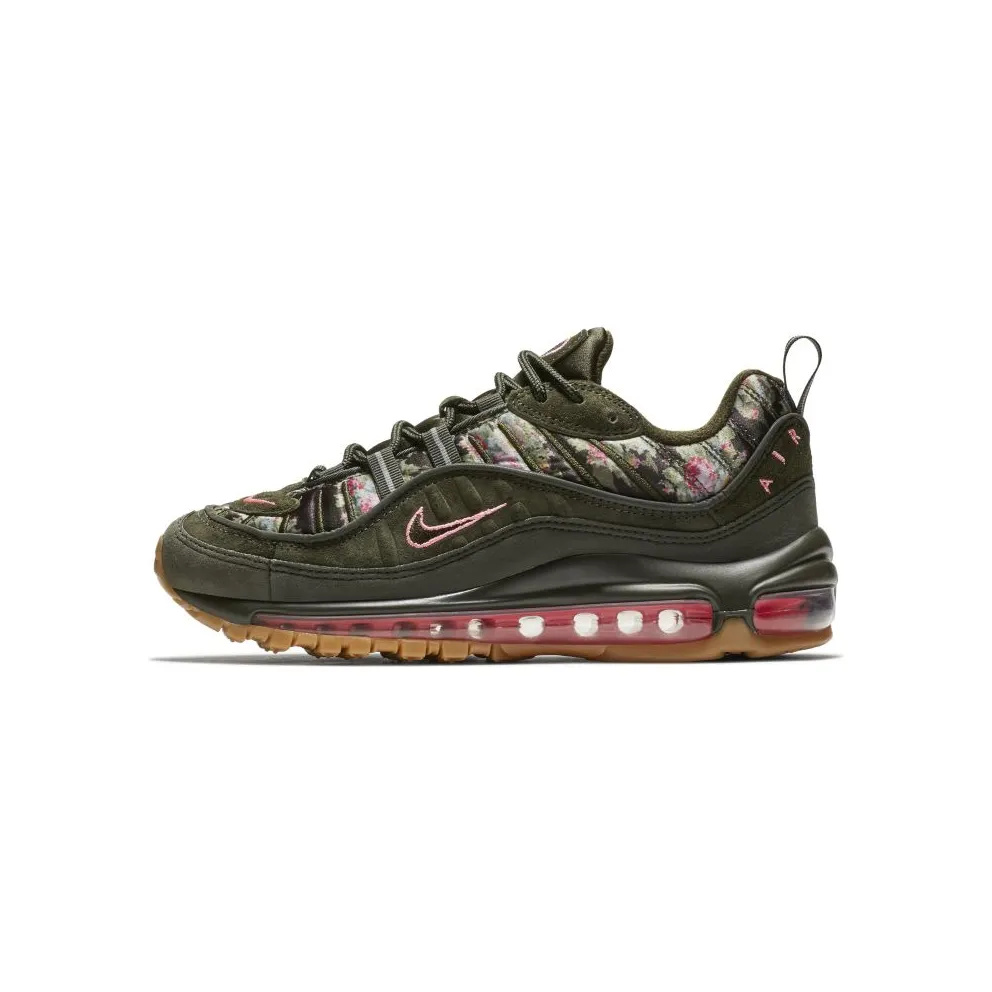 Nike Air Max 98 Floral Sequoia (W) Sequoia/Metallic Black-Sunset Pulse-Gum Light Brown (AQ6468-300)