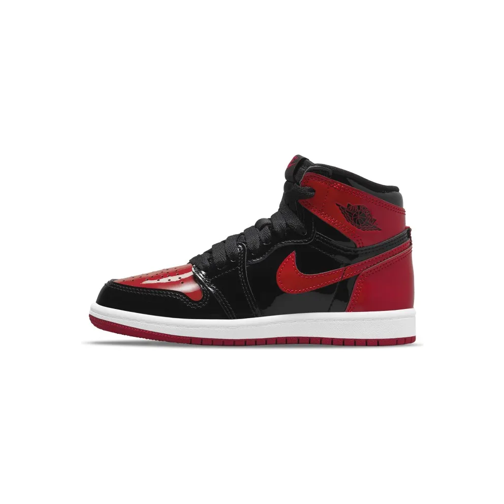 Air Jordan 1 Retro High OG Patent Bred (PS) – “Black / White-varsity Red” (AQ2664-063)
