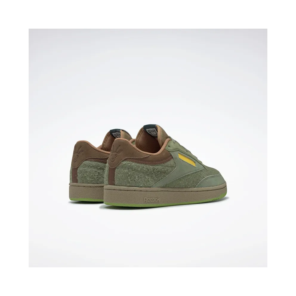 Reebok National Geographic Club C Shoes Washed Green / Acid Gold / Soft Camel