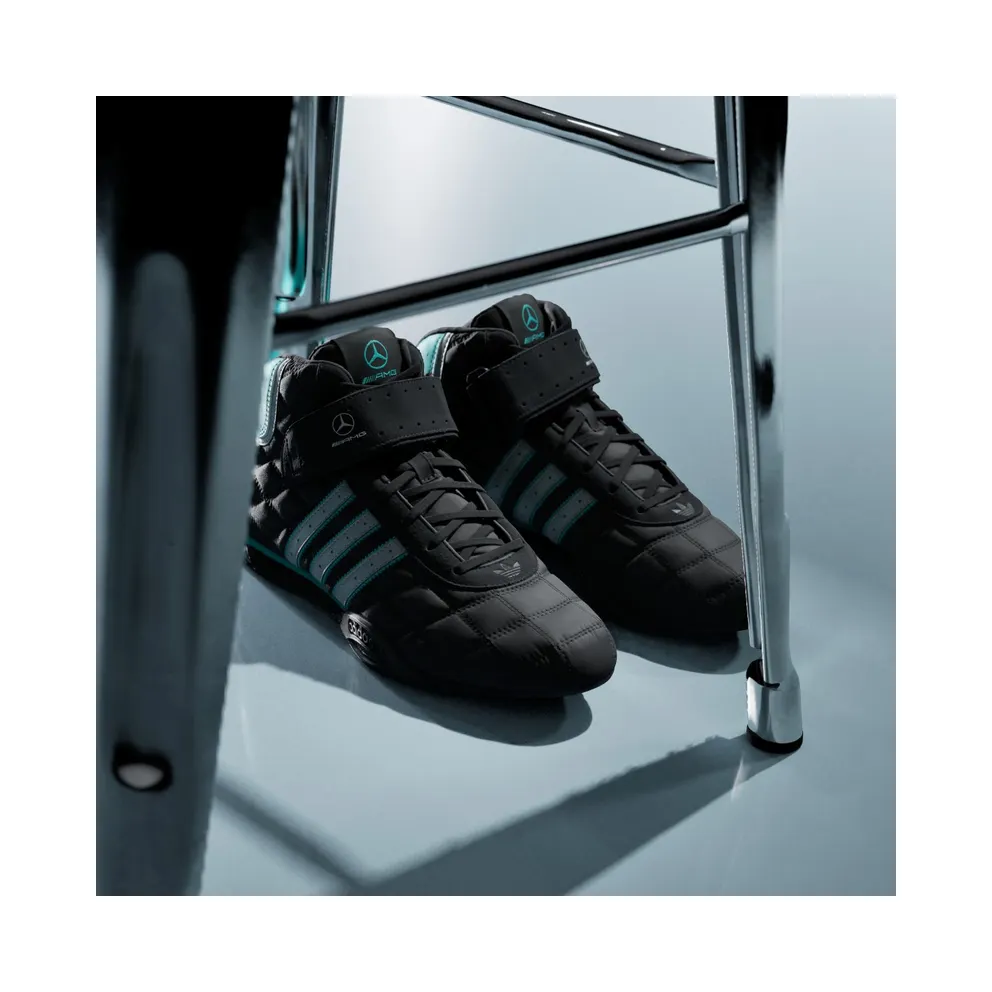 Adidas ADIRACER HI MERCEDES AMG PETRONAS F1 TEAM Shoes Core Black / Matte Silver / Semi Mint Rush (KJ1190)