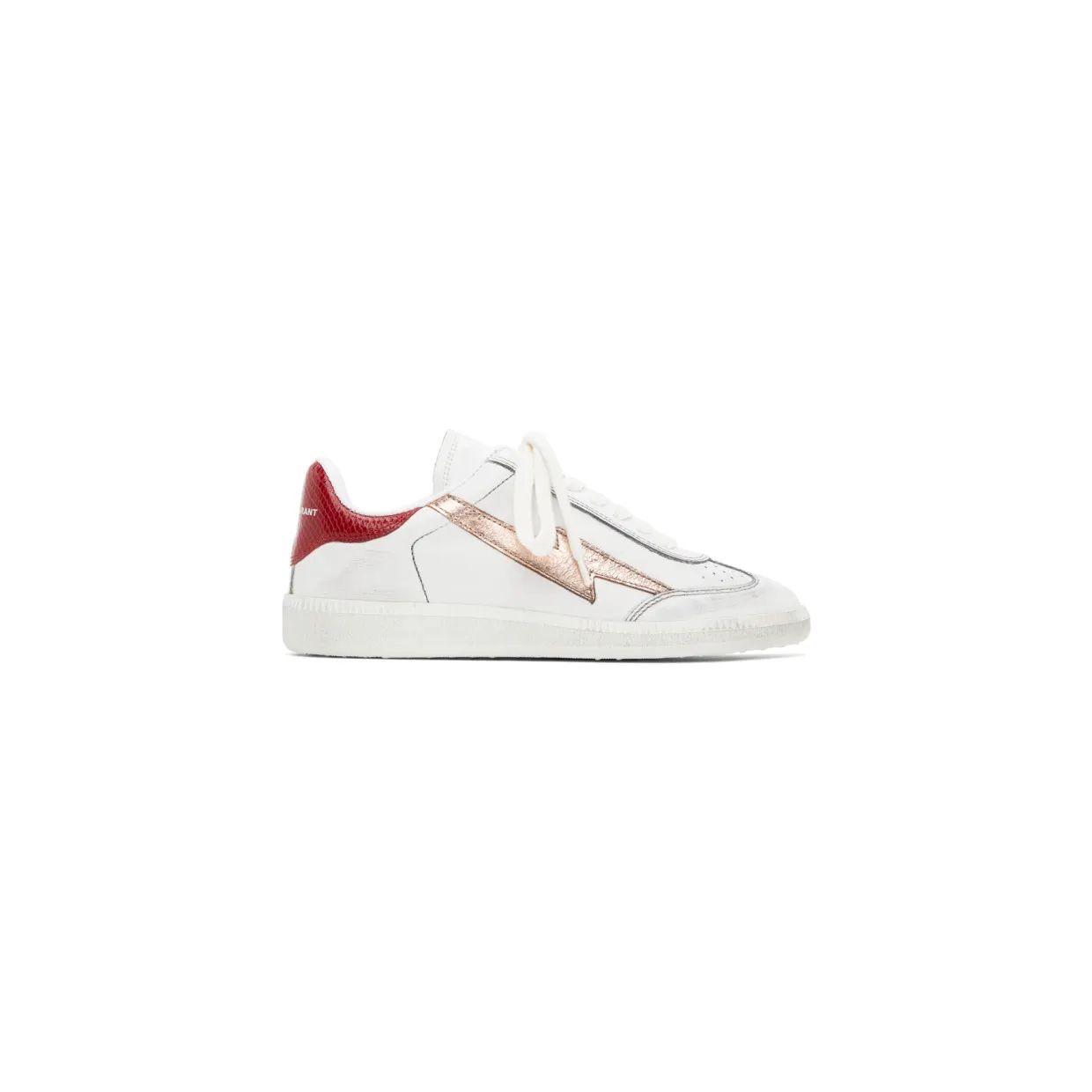 Isabel Marant White and Rose Gold Bryce Sneakers (20ABK0029-20A039S)