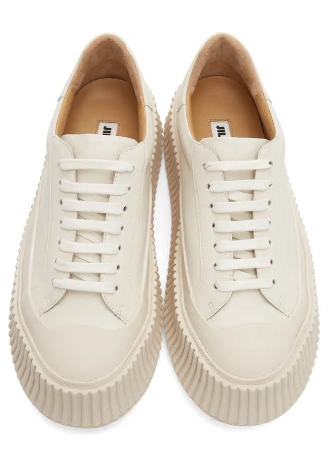 Jil Sander Off-White Agnellato Platform Sneakers (JS32108A_15011) (5)