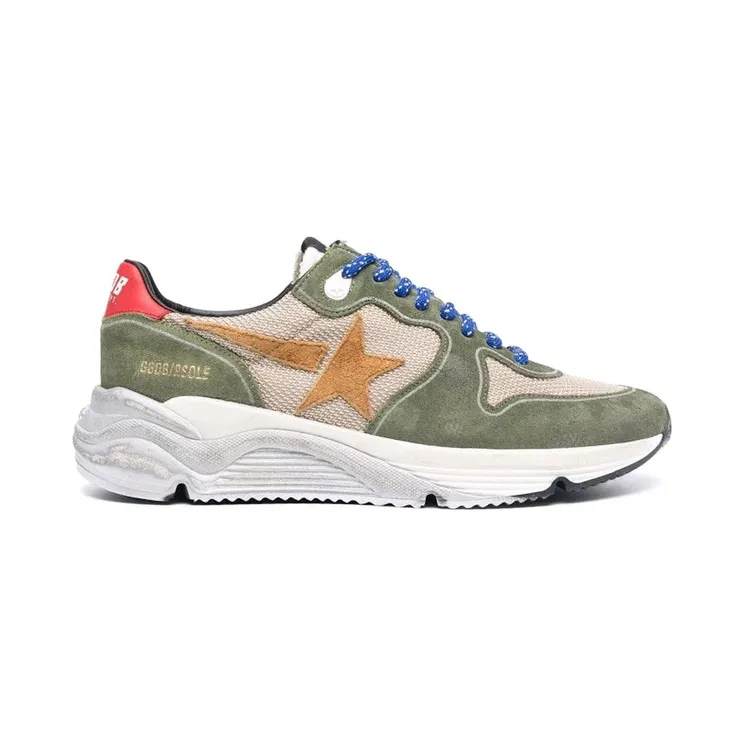 Golden Goose Running Sole Green Beige Sand White