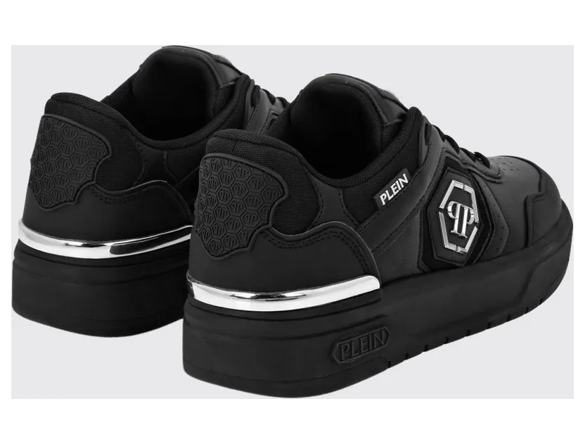 Philipp plein Leather and Mesh Sneakers Black 1 (SAESUSC0766PTE120N0202) (2)