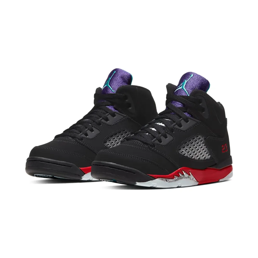 Jordan 5 Retro Top 3 (PS) Black/Fire Red-Grape Ice-New Emerald (CZ2990-001)