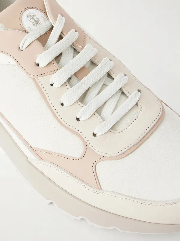 Brunello Cucinelli Leather and Suede Sneakers Beige (MZUSNEO355) (5)