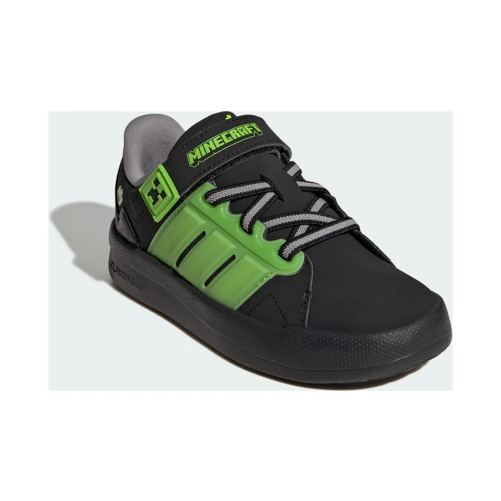 Adidas ADIDAS MINECRAFT LIGHTORAMA COURT Shoes KIDS Core Black / Cloud White / Charcoal Solid Grey (KI9111)