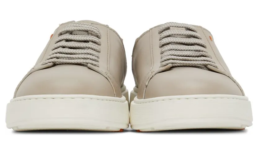 Santoni Taupe Buffed Leather Sneakers (MBCD21630BARGOGAE24) (2)
