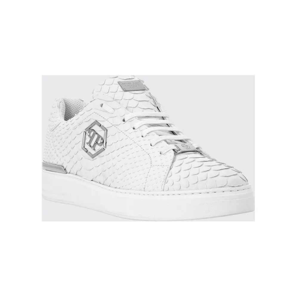 Philipp plein Python Print Leather with Hexagon White (FAASMSC3155PLE029P01)