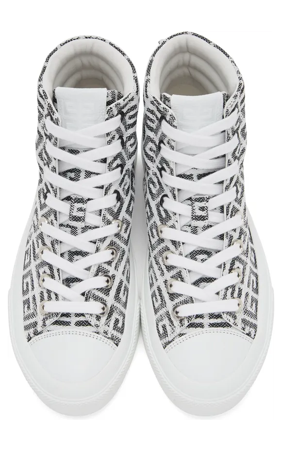 Givenchy White 4G Jacquard City Sneakers (BH005LH0VC) (5)