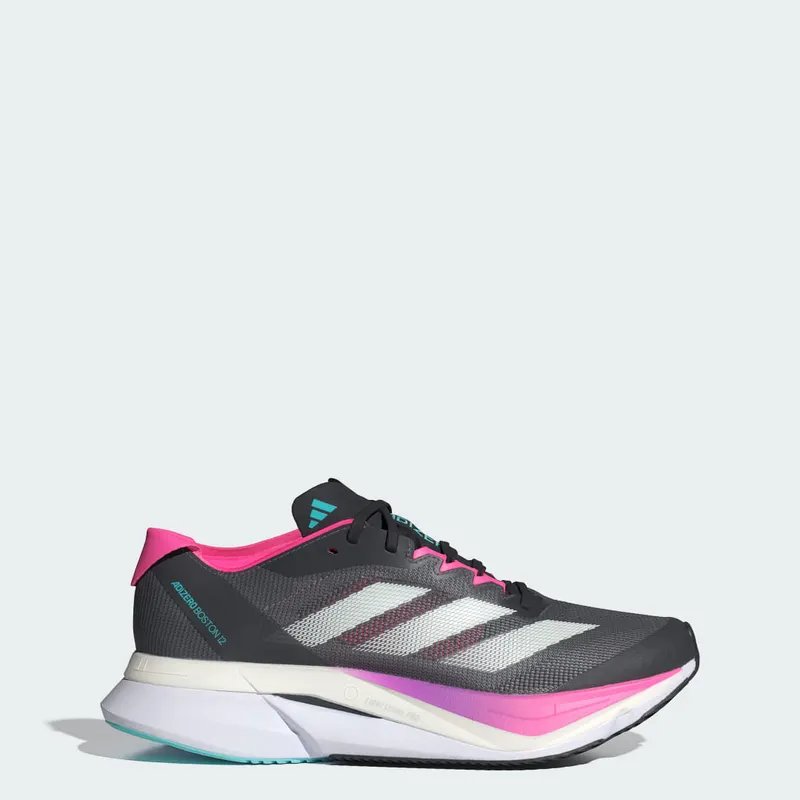 Adidas Adizero Boston 12 Grey Five / Crystal Jade / Lucid Pink (JI4481)