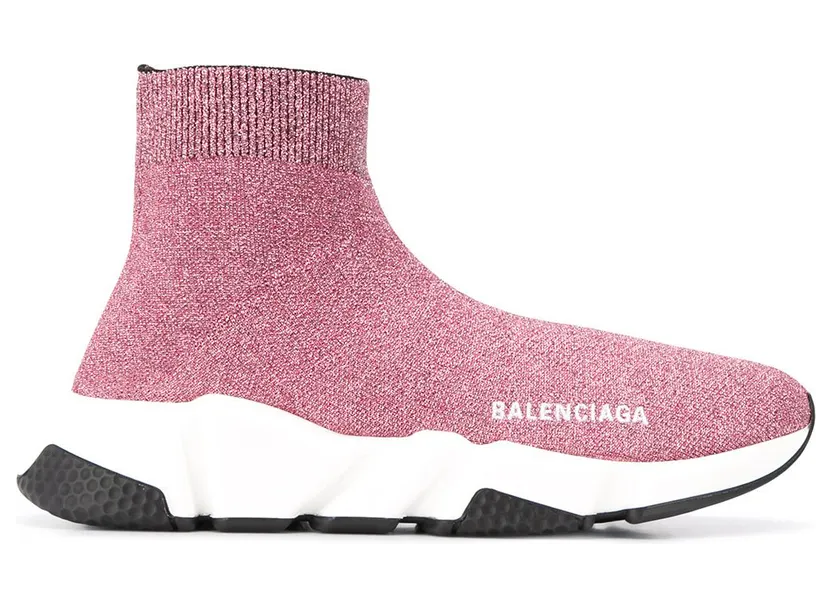 Balenciaga Speed Lurex Knit Metallic Pink (W)