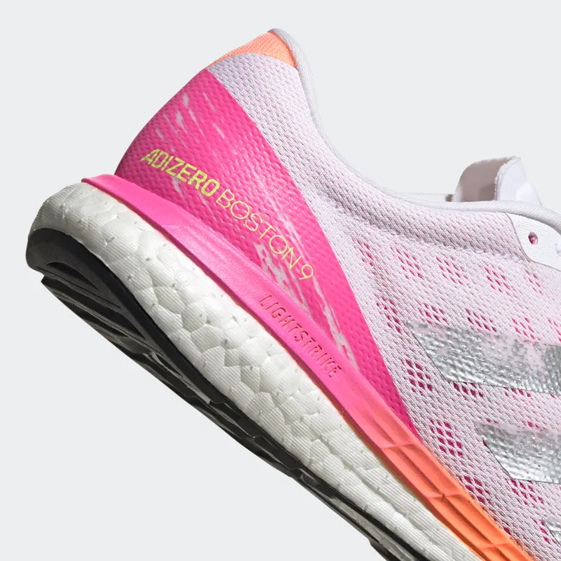 adidas Adizero Boston 9 Cloud White / Silver Metallic / Screaming Pink (H68744)