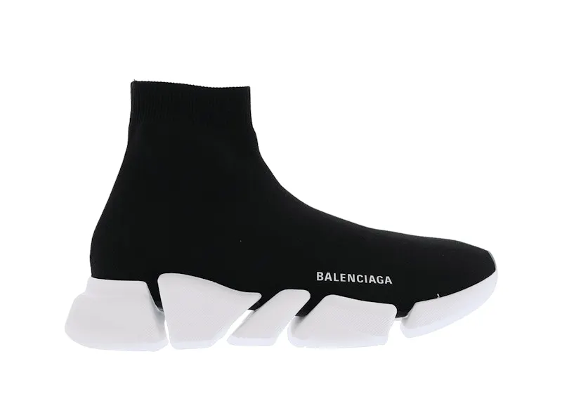 Balenciaga Speed 2.0 Black White Tansparent Sole (654020 W2DI2 1091)