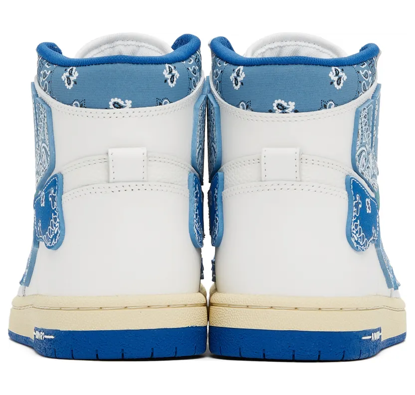 AMIRI White & Blue Skel Top Hi Bandana Sneakers (PS22MFS016-420) (4)