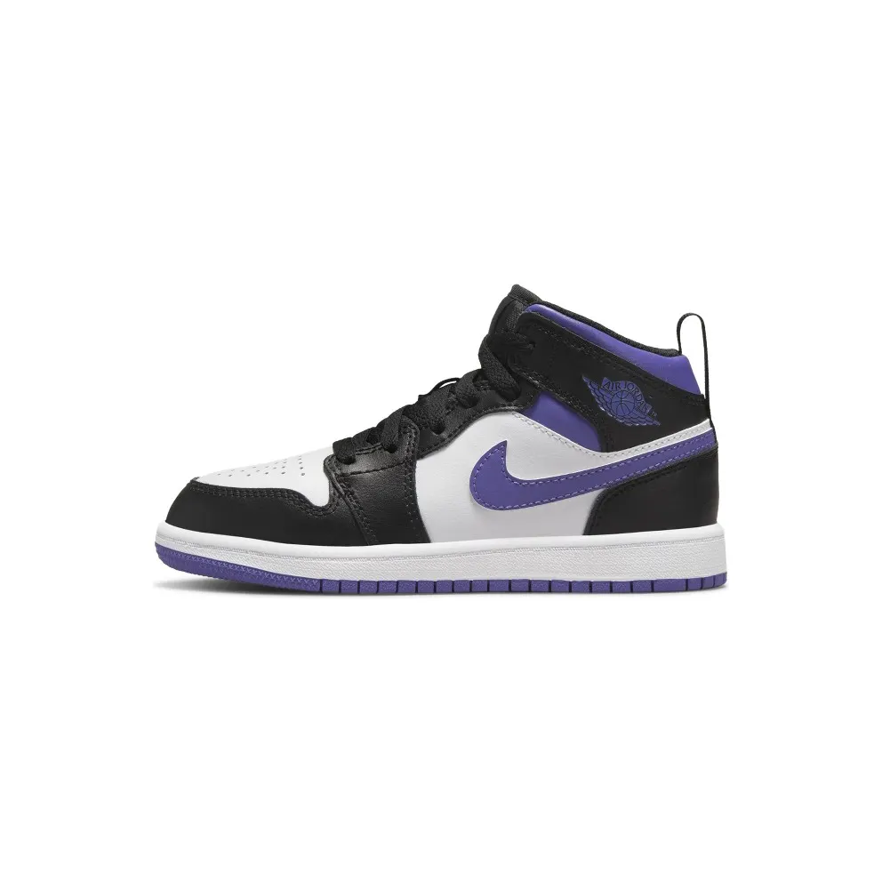 Air Jordan 1 Mid Black Dark Iris (PS) (640734-095)