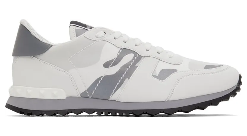 Valentino Garavani White Camo Rockrunner Sneakers (XY2S0723KIB)