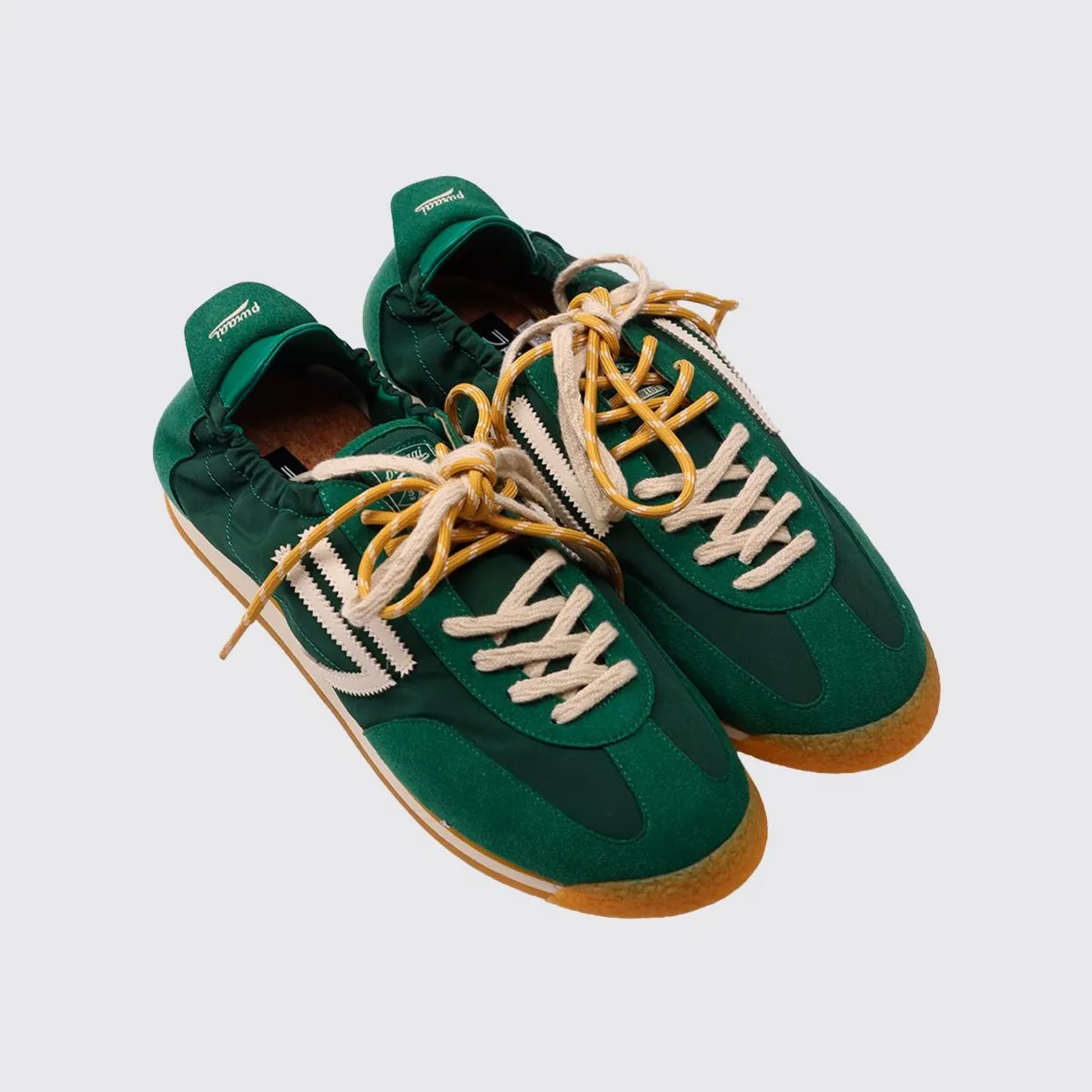 Puraai Panther Vegan Leather and Nylon Sneakers Green (PU602P035)
