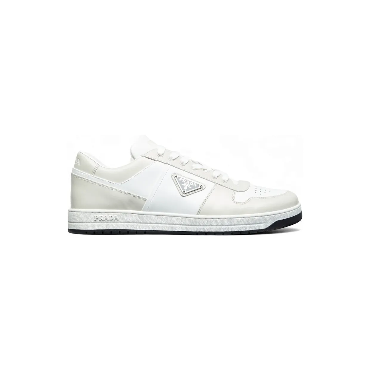 Prada Downtown Leather White Dusty Grey (2EE364 3LOI F0R6E)