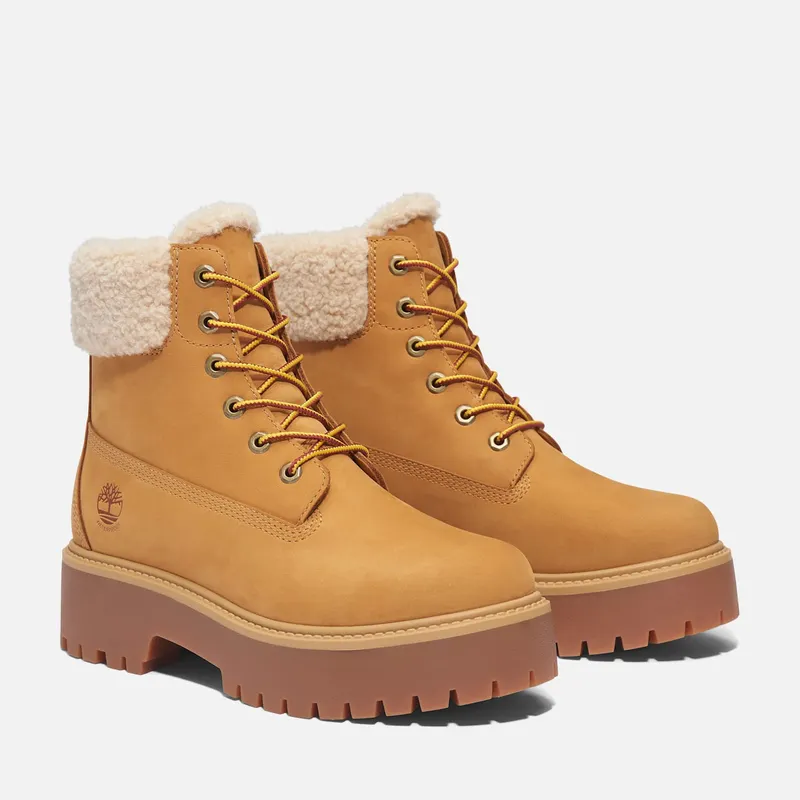 Timberland Stone Street Warm-Lined Waterproof Platform Boot Wheat Nubuck (TB0A2PU6-754)