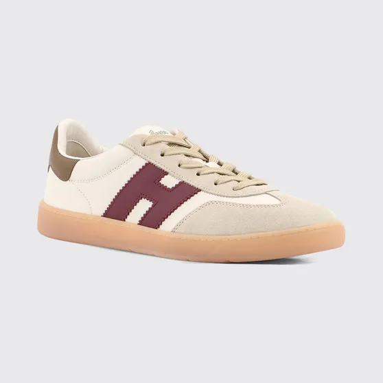 Hogan Cool Leather and Suede Trainers with H Logo and Serrated Sole White 1 (HXM6470FB60UHC964Q)