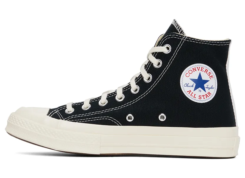 Comme des Garçons Play Black Converse Edition Half Heart Chuck 70 High Sneakers (P1K112) (3)