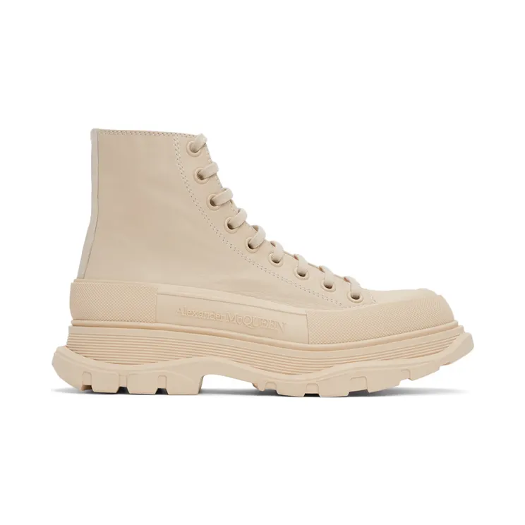 Alexander McQueen Beige Tread Slick High Sneakers (627206WIAG65593)