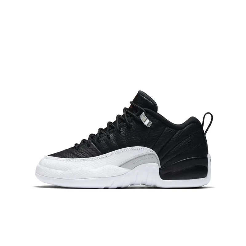 Jordan 12 Retro Low Playoffs (GS) Black/Varsity Red-White-Metallic Silver (308305-004)