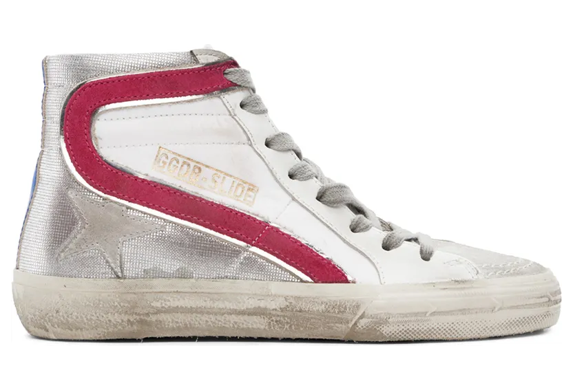 Golden Goose Pink & Silver Slide Sneakers (F00116.F001050.80806)