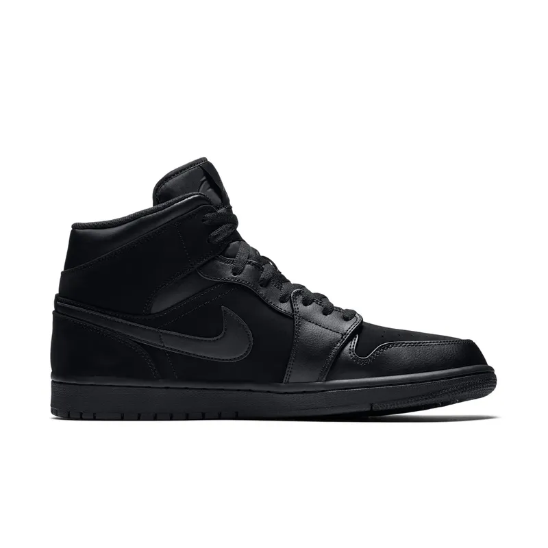 Jordan 1 Mid Triple Black (2018) Black/Dark Grey-Black (554724-050)